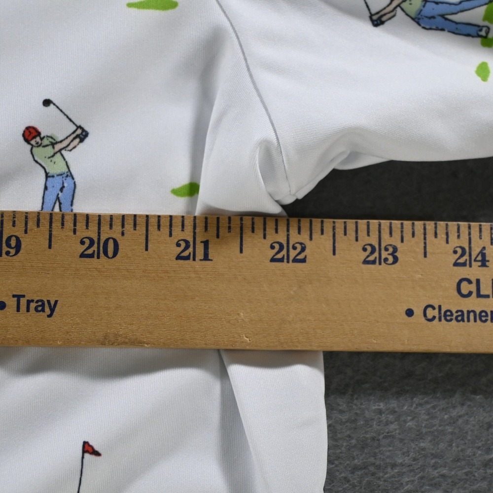 Rorie Whelan Mens Golfer Print Performance Golf Polo Shirt XL White New - Picture 7 of 8